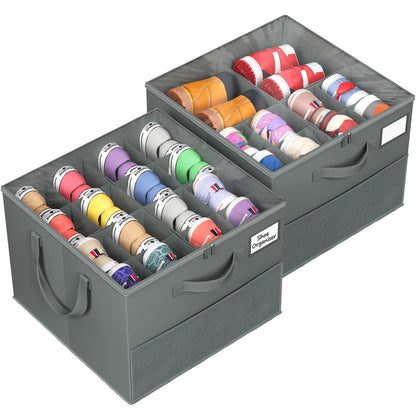 Plus Size 2 Pack Shoe Organizer for Closet, Foldable Shoe Storage Box