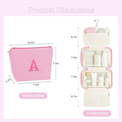 Travel Hanging Toiletry Bag&Makeup Bag Set - Birthday Gifts for Women Girls