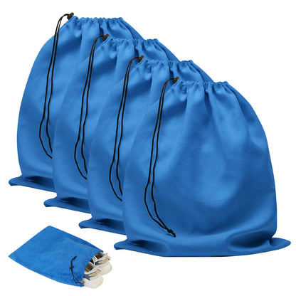 4 Pcs Travel Shoe Bags for Packing with Drawstring,17.7" x 13.8",Beige