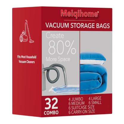 MEIQIHOME Vacuum Storage Bags, Space Saver Sealer Bags,Vacuum seal bags for clothing, Pillows, Comforters, Blankets, Bedding,Travel,7 Jumbo