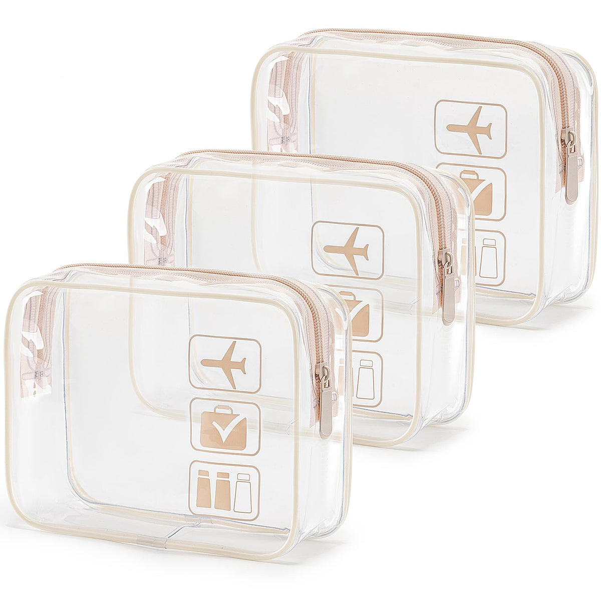 TSA Approved Toiletry Bag, 3 Pcs Clear Toiletries Bags Quart Size, Black