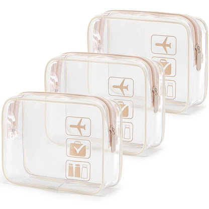TSA Approved Toiletry Bag, 3 Pcs Clear Toiletries Bags Quart Size, Black