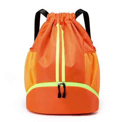 JELUTAR Drawstring Backpack Gym Bag with Shoes Compartment, Black
