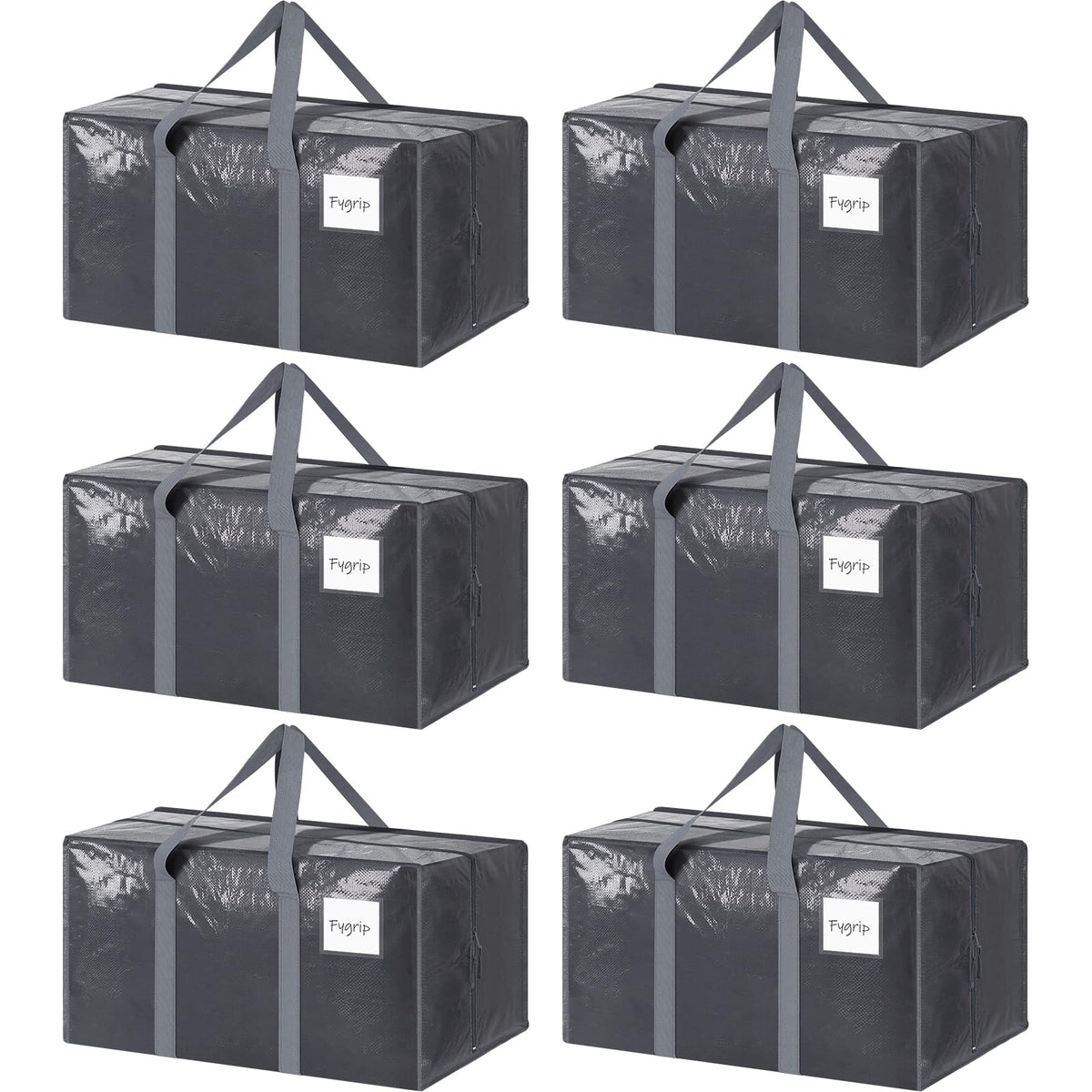 6 Pack Extra Heavy Duty Large Moving Bags with Strong Zipper, Dark Blue