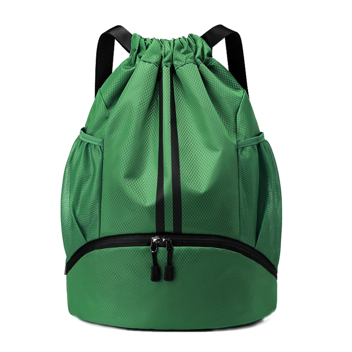 JELUTAR Drawstring Backpack Gym Bag with Shoes Compartment, Black