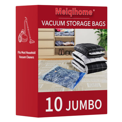 MEIQIHOME Vacuum Storage Bags, Space Saver Sealer Bags,Vacuum seal bags for clothing, Pillows, Comforters, Blankets, Bedding,Travel,7 Jumbo