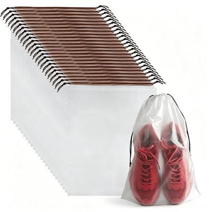 PLULON 32 Pcs Clear Shoe Bags for Travel, Clear Travel Shoe Bag for Storage