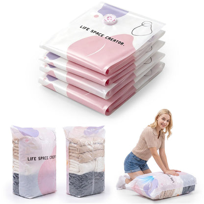 2Pcs No Pump Vacuum Storage Bags for Home Organization, 31" x 39"