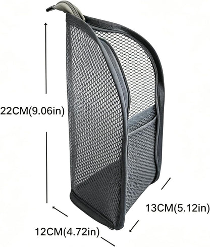 2Pcs Standing Travel Toiletry Bag, Portable Mesh Cosmetic Organizer