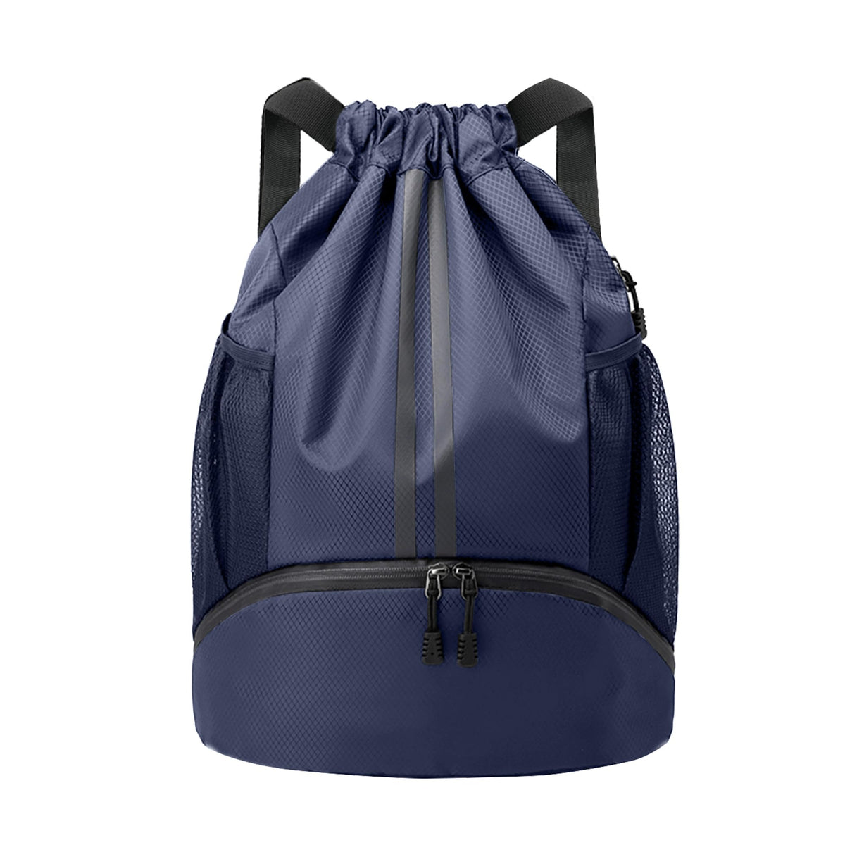 JELUTAR Drawstring Backpack Gym Bag with Shoes Compartment, Black