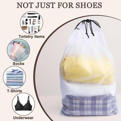 5 Pack Clear Shoe Bags for Travel Essentials Reusable Storage