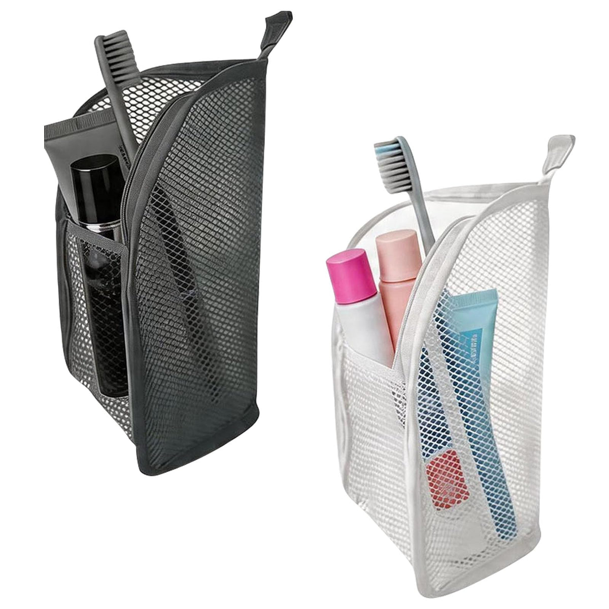 Standing Toiletry Bag, 4 Pack Portable Lightweight Toiletry Bag for Travel, EVA Mesh Large Capacity Waterproof Toiletries Organizer, Travel Essentials for Women Men (Black+Pink+White+Grey)