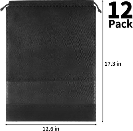 12 Pack Shoe Bags for Travel, Large Travel Shoe Bag for Packing with Window