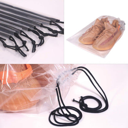 DIOMMELL Set of 24 Transparent Shoe Bags for Travel Large Clear Shoes Storage Organizers Pouch with Rope for Men and Women