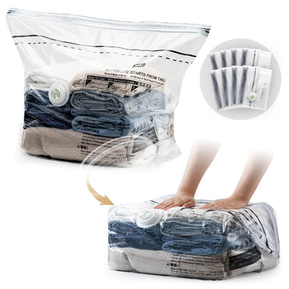 6 Pack Cube Vacuum Storage Bags, 2 Size Combo (3 Jumbo+3 Medium)