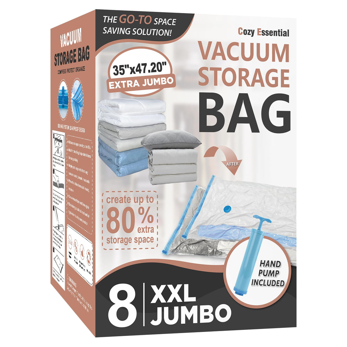 Vacuum Storage Bags with Hand Pump, Vacuum Seal Space Saver Bags,25 Combo