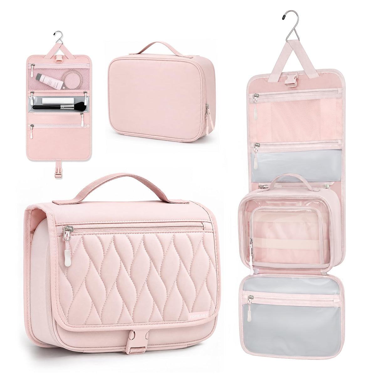 Travel Toiletry Bag for Women & Men, Waterproof Hanging Makeup Organizer