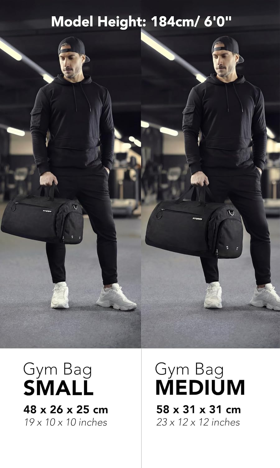 Fitgriff® Gym Bag for Men & Women with Shoe & Wet Compartment - Duffle Bag for Travel, Sports, Fitness & Workout
