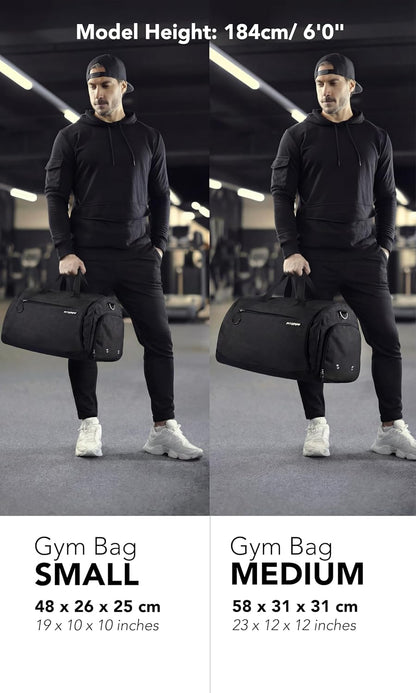 Fitgriff® Gym Bag for Men & Women with Shoe & Wet Compartment - Duffle Bag for Travel, Sports, Fitness & Workout