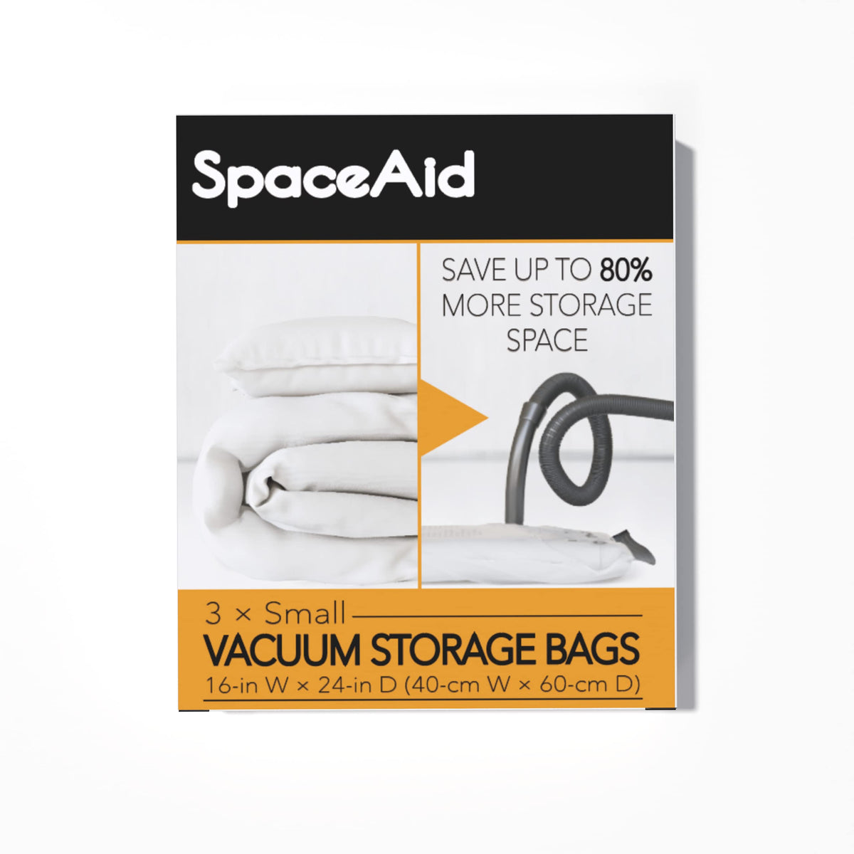 SpaceAid Jumbo Vacuum Storage Bags, Space Saver Sealer Compression Bags for Comforters, Blankets, Pillows, Bedding, Clothes (X-Large 3 Pack)