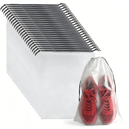PLULON 32 Pcs Clear Shoe Bags for Travel, Clear Travel Shoe Bag for Storage