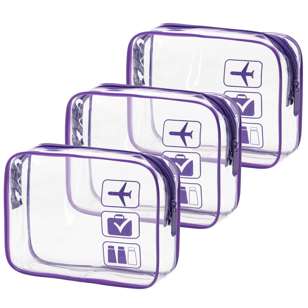 TSA Approved Toiletry Bag, 3 Pcs Clear Toiletries Bags Quart Size, Black