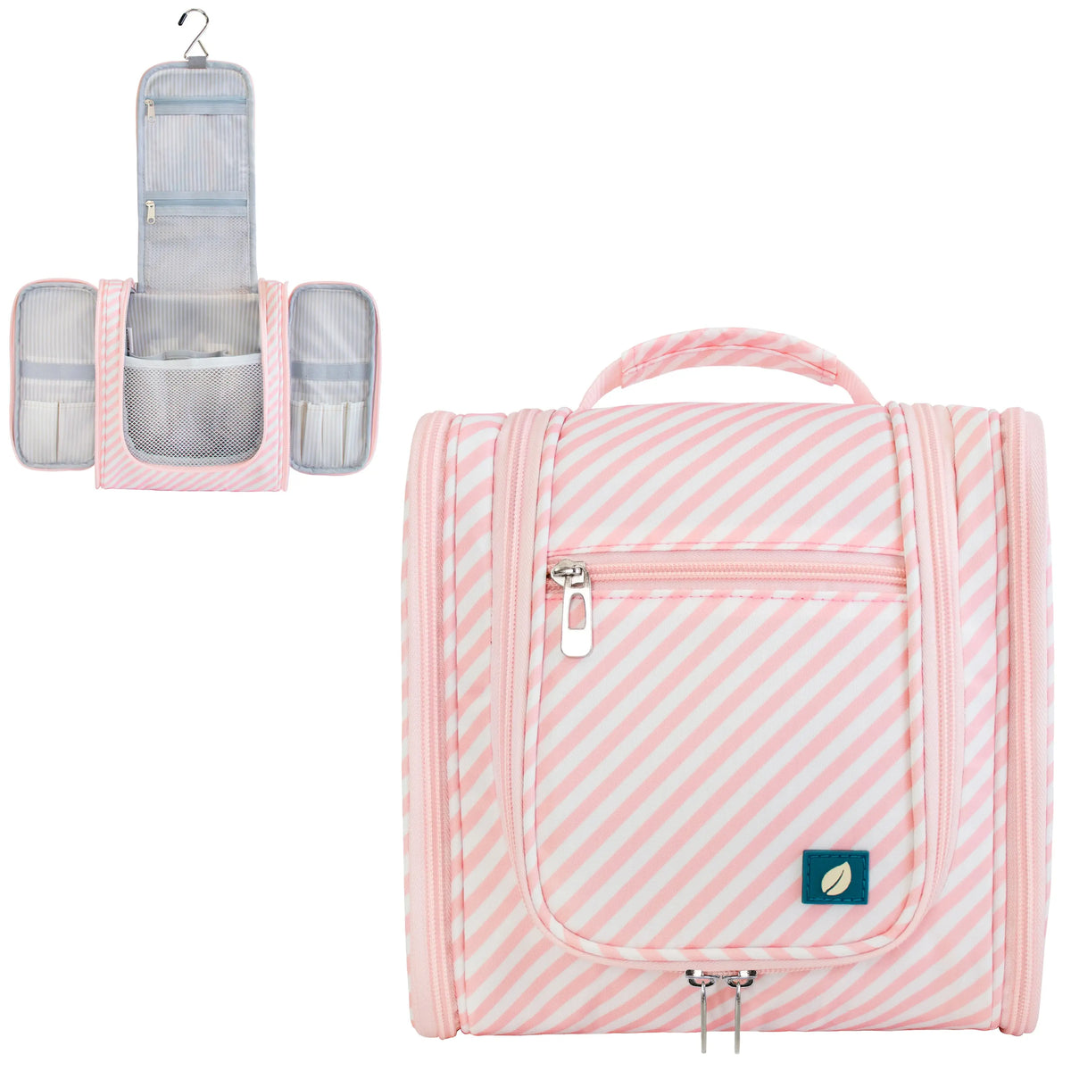 PAVILIA Toiletry Bag Travel Bag for Women Men, Hanging Cosmetic Organizer, Water Resistant Makeup Bag for Accessories Toiletries, Large Travel Essentials Kit