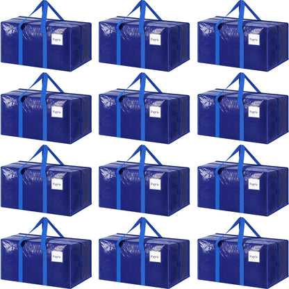 6 Pack Extra Heavy Duty Large Moving Bags with Strong Zipper, Dark Blue