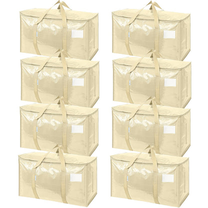 TICONN 6 Pack Extra Large Moving Bags Heavy Duty with Zippers & Carrying Handles, Durable Storage Bags Moving Boxes for Closet Organizers and Storage (6 Pack, Blue)