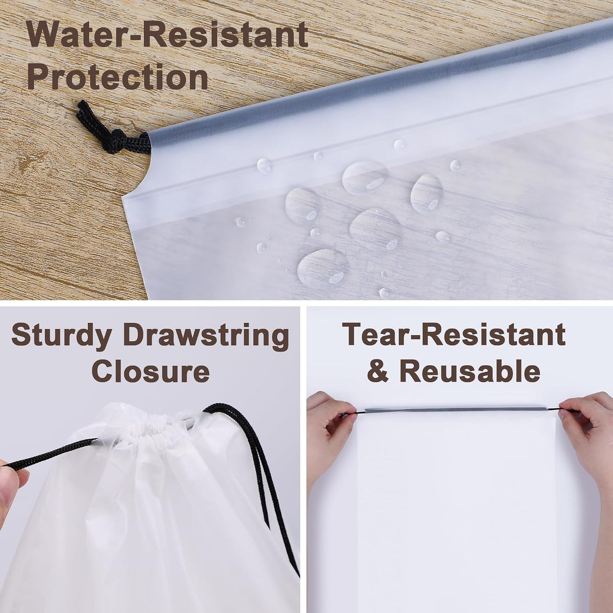 5 Pack Clear Shoe Bags for Travel Essentials Reusable Storage