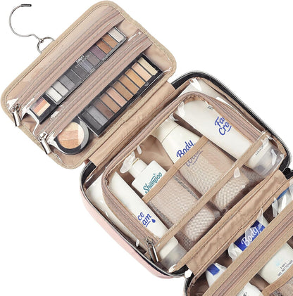 NISHEL Travel Toiletry Bag for women, Portable Hanging makeup Organizer