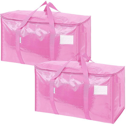 TICONN 6 Pack Extra Large Moving Bags Heavy Duty with Zippers & Carrying Handles, Durable Storage Bags Moving Boxes for Closet Organizers and Storage (6 Pack, Blue)