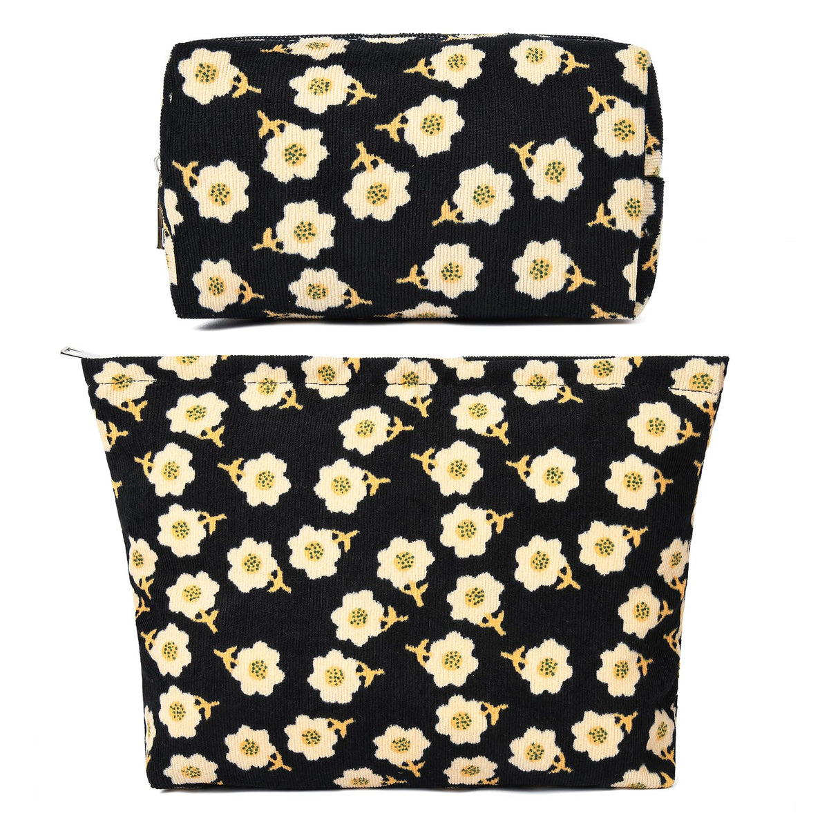 SOIDRAM 2 Pieces Makeup Bag Large Checkered Cosmetic Bag Capacity Canvas Mix Travel Toiletry Bag Organizer Cute Makeup Brushes Aesthetic Accessories Storage Bag for Women, Checkered Mix Rose Red