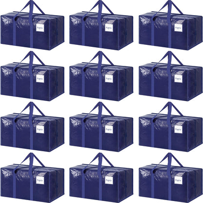 6 Pack Extra Heavy Duty Large Moving Bags with Strong Zipper, Dark Blue