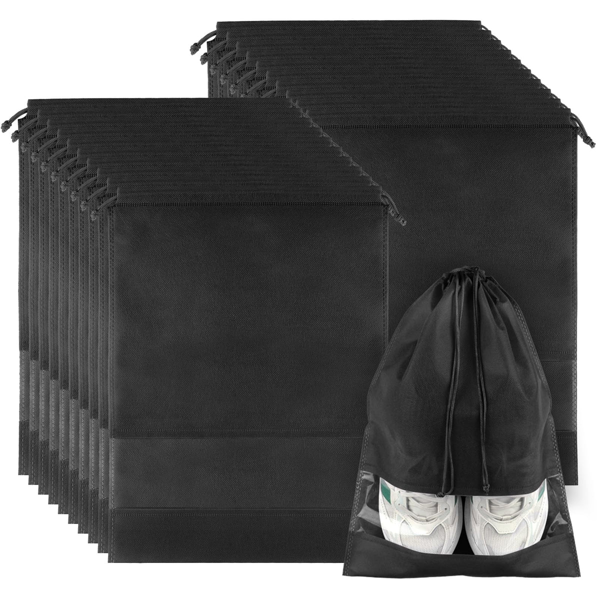 12 Pack Shoe Bags for Travel, Large Travel Shoe Bag for Packing with Window