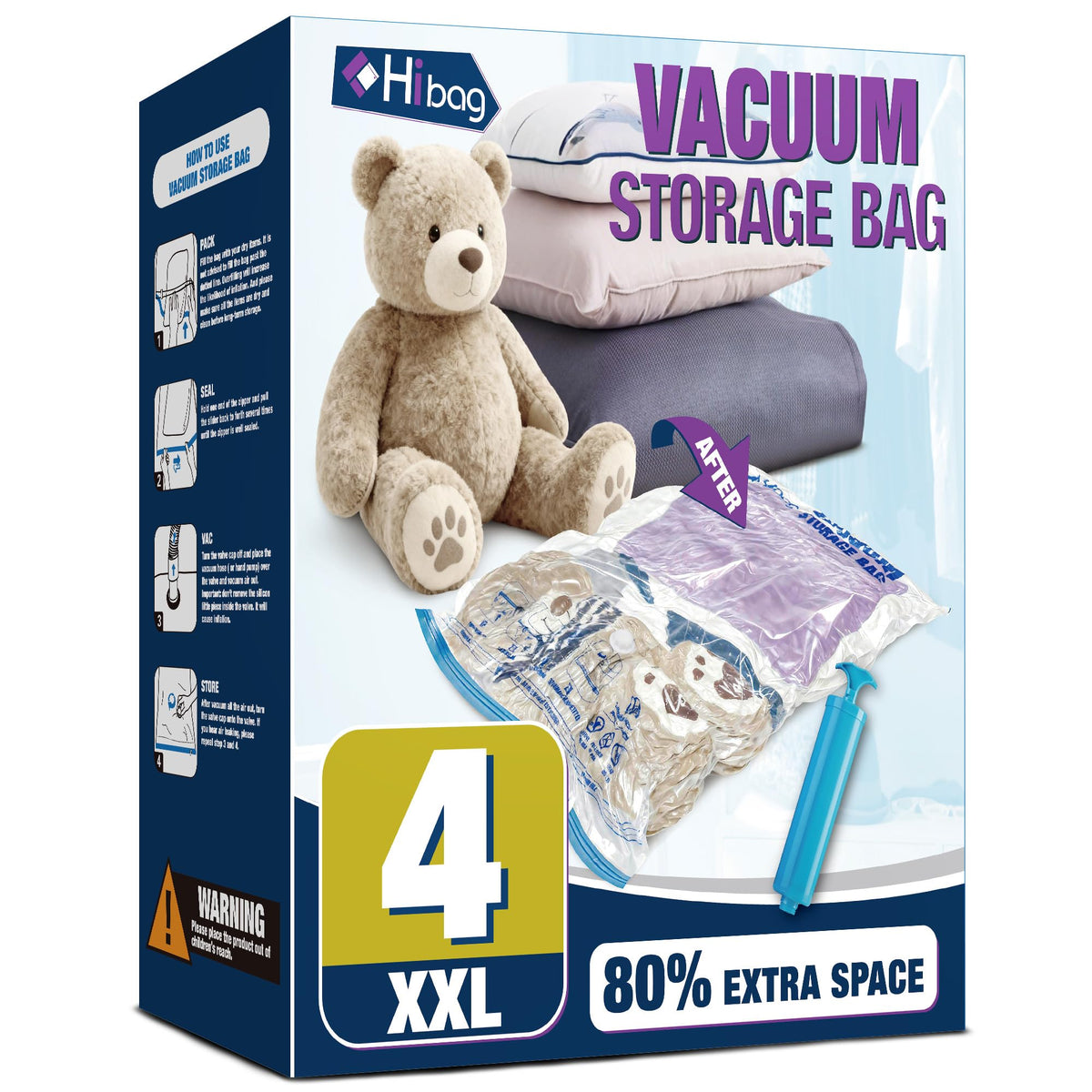 10 Jumbo Vacuum Storage Bags for Bedding, Vacuum Seal Bags for Clothing