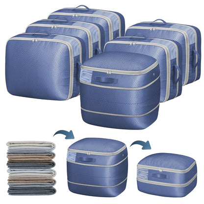 DIMJ Comforter Storage Bag 4 Pack - Blanket Storage Organizer Compression Bags, Large Capacity Ultra Space Saving Self Compression Organize for Bedding, Pillow, Duvet, Sheet Storage with Zipper Window
