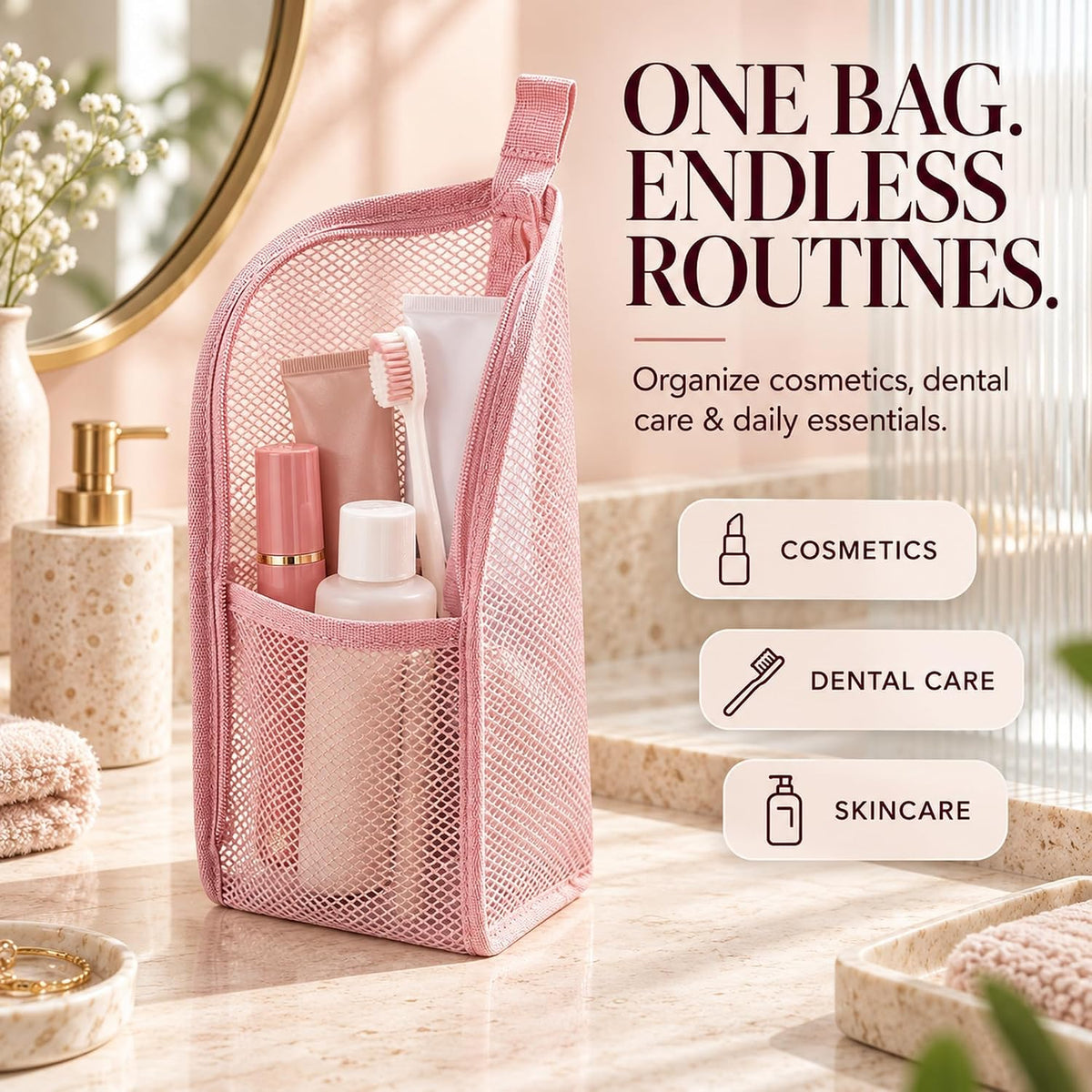 Standing Toiletry Bag, Portable Lightweight Travel Toiletry Bag (4 Colors)