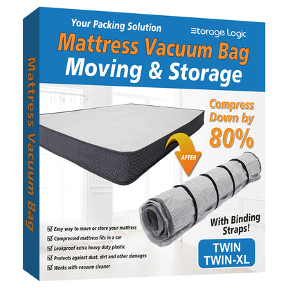 Foam Mattress Vacuum Bag with 4 Adjustable Straps, King/California-King