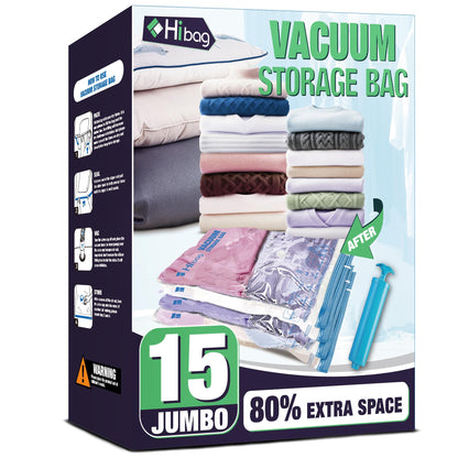 10 Jumbo Vacuum Storage Bags for Bedding, Vacuum Seal Bags for Clothing