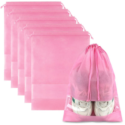Clear Shoe Bags for Travel 5 PCS, Drawstring Travel Shoe Bags for Packing