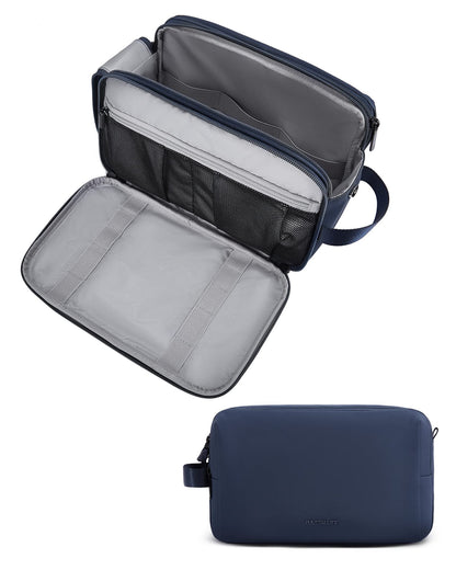 BAGSMART Toiletry Bag for Men, Travel Toiletry Organizer Dopp Kit Water-resistant Shaving Bag for Toiletries Accessories, Door Room Essentials, Black-medium