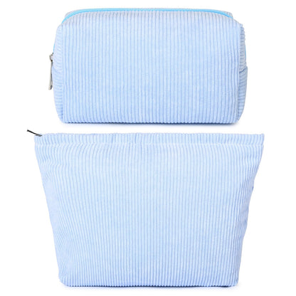 SOIDRAM 2 Pieces Makeup Bag Large Checkered Cosmetic Bag Capacity Canvas Mix Travel Toiletry Bag Organizer Cute Makeup Brushes Aesthetic Accessories Storage Bag for Women, Checkered Mix Rose Red