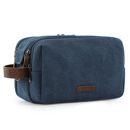BAGSMART Toiletry Bag for Men, Canvas Travel Toiletry Organizer Dopp Kit Water-resistant Shaving Bag for Toiletries Accessories,Grey-Medium