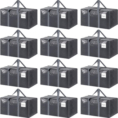6 Pack Extra Heavy Duty Large Moving Bags with Strong Zipper, Dark Blue