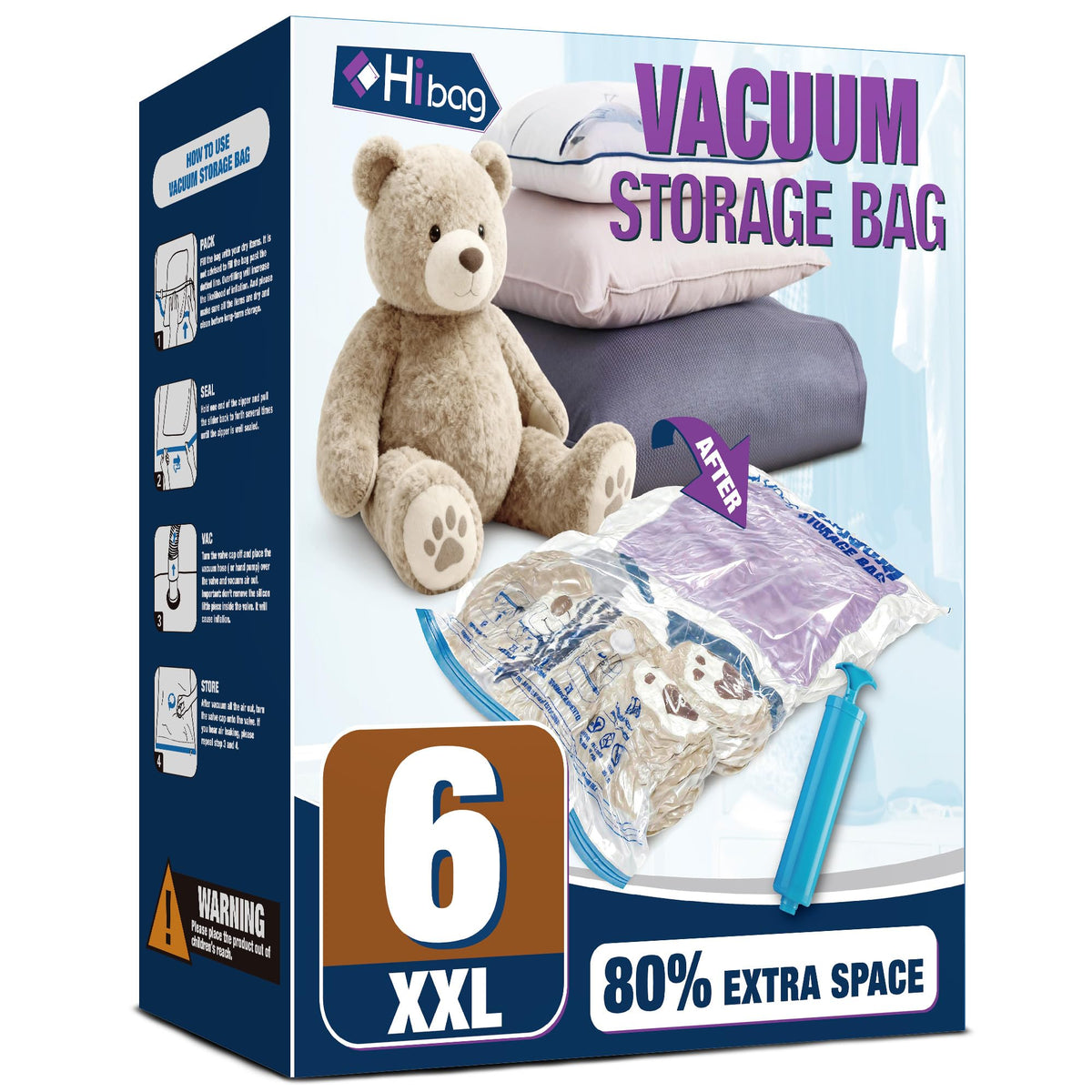 10 Jumbo Vacuum Storage Bags for Bedding, Vacuum Seal Bags for Clothing