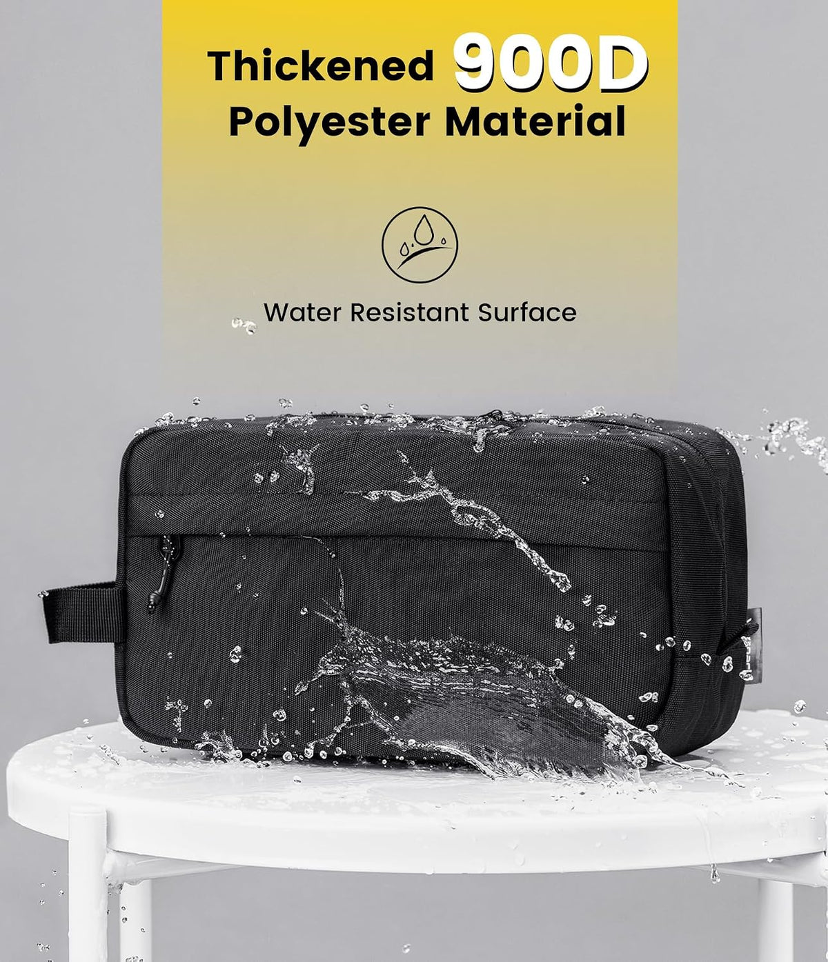 Vorspack Water Resistant Travel Toiletry Bag for Men Women - Medium & Black