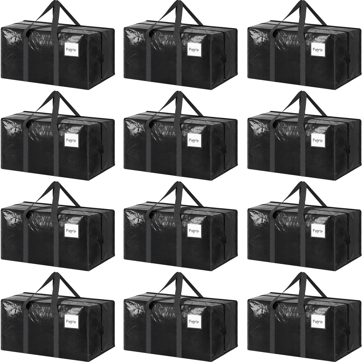 6 Pack Extra Heavy Duty Large Moving Bags with Strong Zipper, Dark Blue