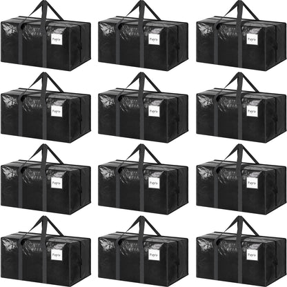 6 Pack Extra Heavy Duty Large Moving Bags with Strong Zipper, Dark Blue