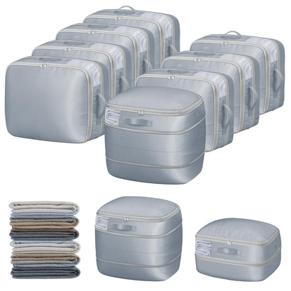 DIMJ Comforter Storage Bag 4 Pack - Blanket Storage Organizer Compression Bags, Large Capacity Ultra Space Saving Self Compression Organize for Bedding, Pillow, Duvet, Sheet Storage with Zipper Window